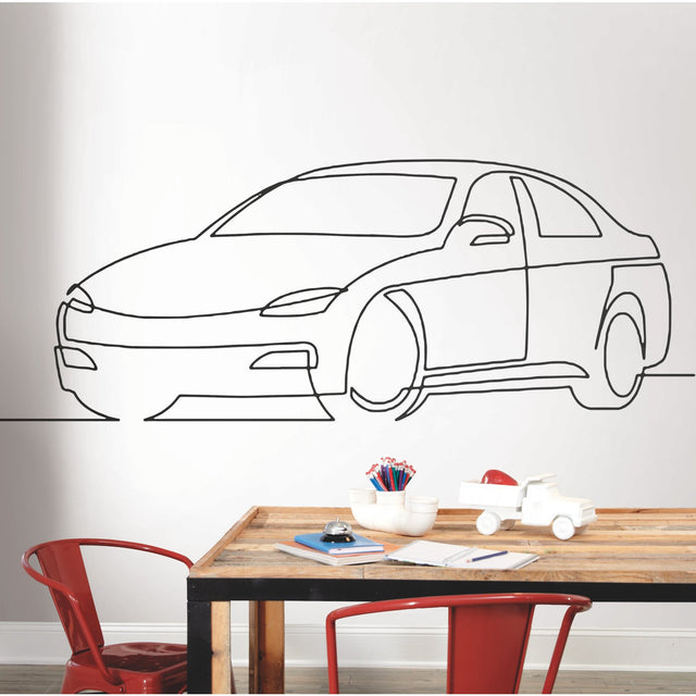 Dry Erase White Peel & Stick Wallpaper with Modern Novelty Pattern - York RMK11676WP