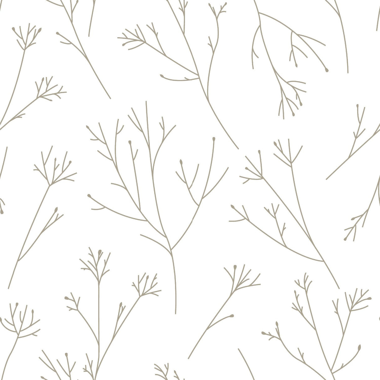 Twigs Brown Peel & Stick Wallpaper with Modern Botanical Twig Pattern - York RMK11678WP