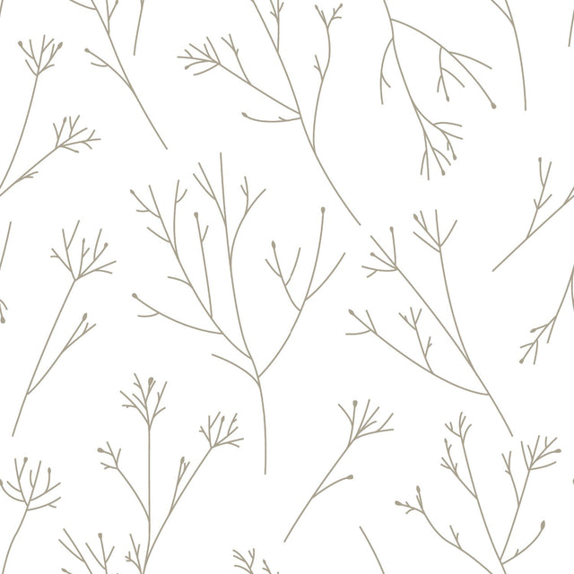 Twigs Brown Peel & Stick Wallpaper with Modern Botanical Twig Pattern - York RMK11678WP