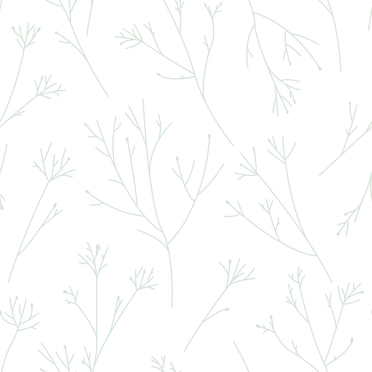 Twigs Green Peel & Stick Wallpaper with Modern Botanical Motif - York RMK11679WP