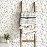 Twigs Navy Peel & Stick Wallpaper with Modern Botanical Twig Pattern - York RMK11680WP