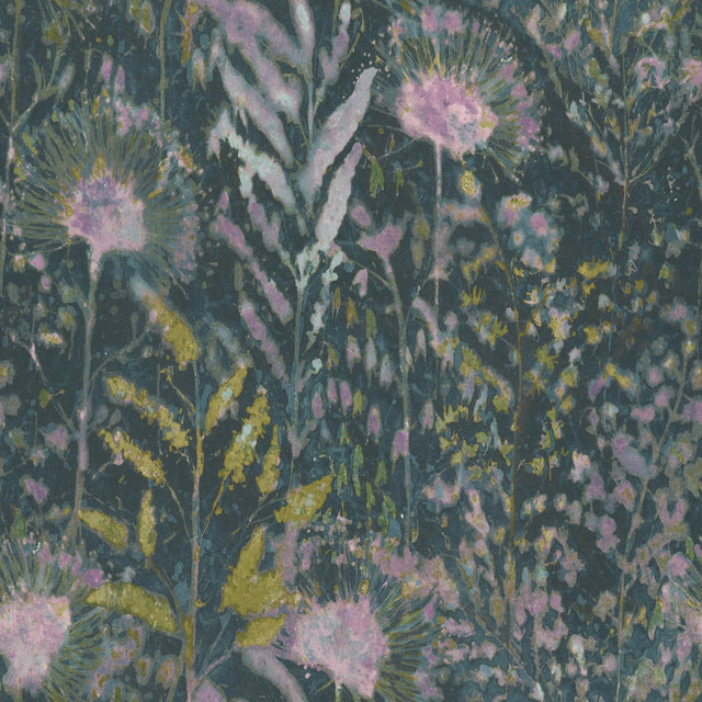 Dandelion Purple Peel & Stick Wallpaper with Modern Botanical Floral Pattern - York RMK11682WP