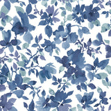 Watercolor Floral Blue Peel & Stick Wallpaper