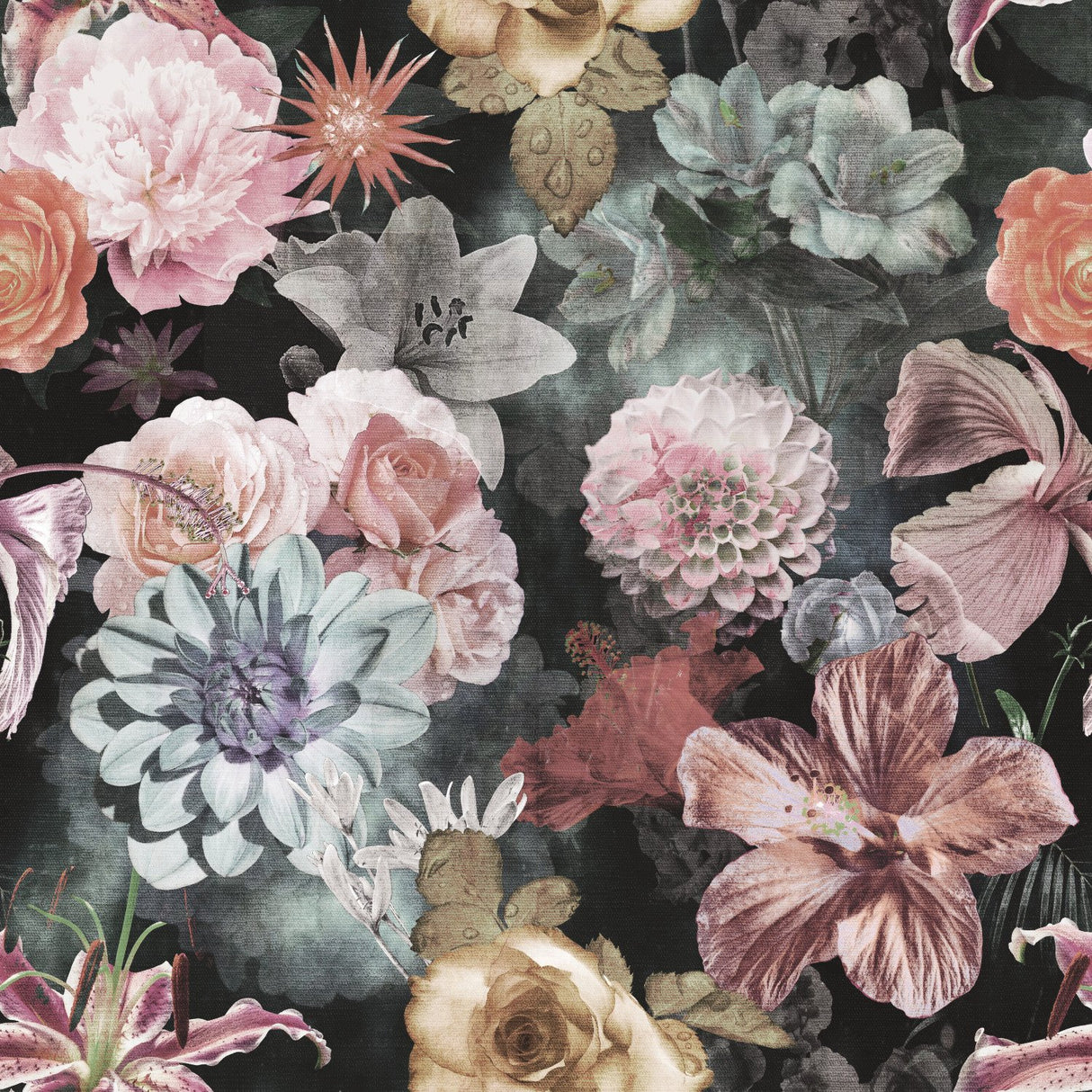 Vintage Floral Blooms Pink Peel & Stick Wallpaper with Botanical Flower Pattern, Vintage Style - York RMK11719RL