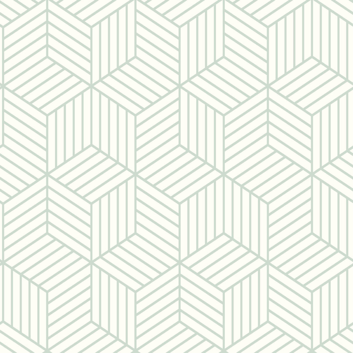 Striped Hexagon Green Peel & Stick Wallpaper, Modern Geometric Pattern - RoomMates RMK11722WP - York