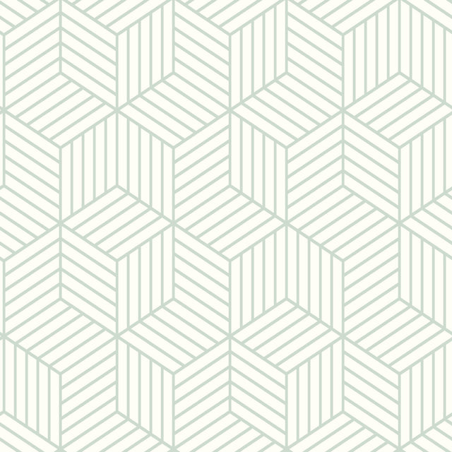 Striped Hexagon Green Peel & Stick Wallpaper, Modern Geometric Pattern - RoomMates RMK11722WP - York