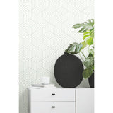 Striped Hexagon Green Peel & Stick Wallpaper, Modern Geometric Pattern - RoomMates RMK11722WP - York