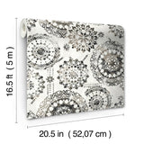 Bohemian Medallion Black Peel & Stick Wallpaper
