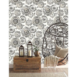 Bohemian Medallion Black Peel & Stick Wallpaper