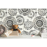 Bohemian Medallion Black Peel & Stick Wallpaper