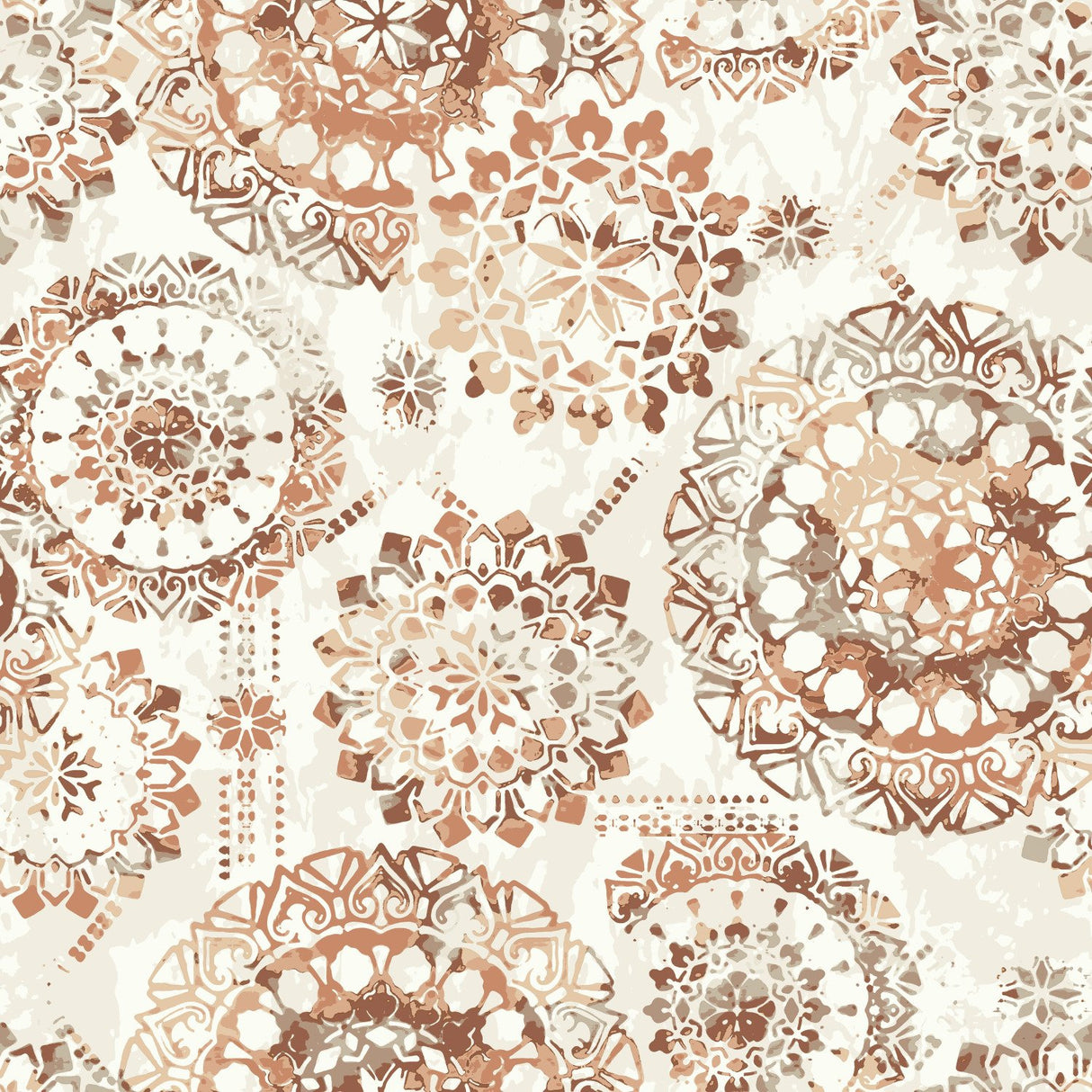 Bohemian Medallion Orange Peel & Stick Wallpaper