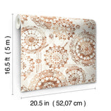 Bohemian Medallion Orange Peel & Stick Wallpaper