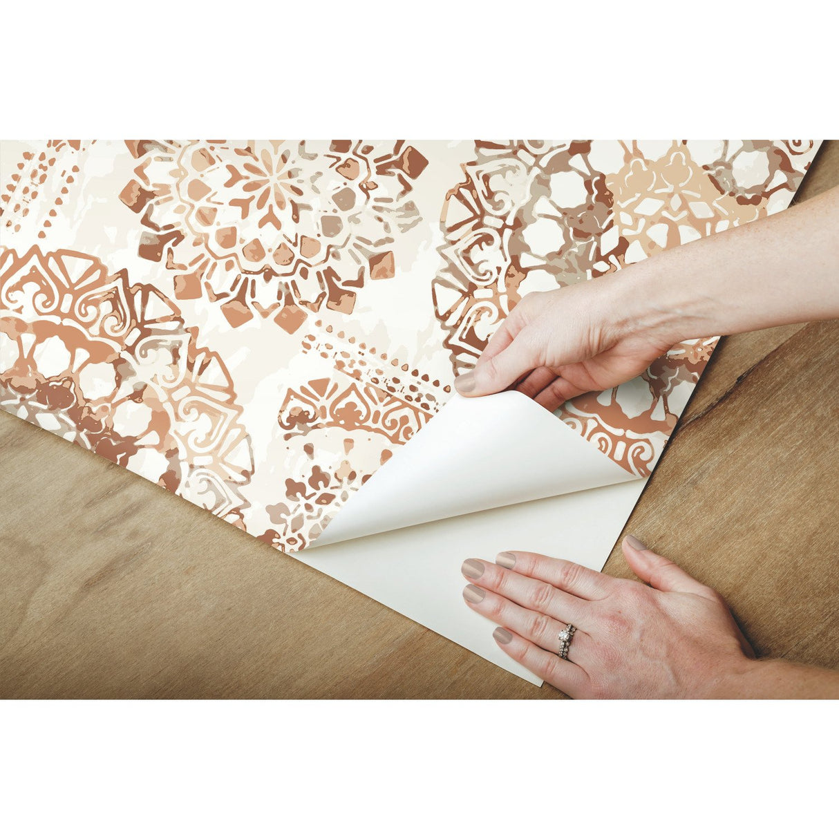 Bohemian Medallion Orange Peel & Stick Wallpaper