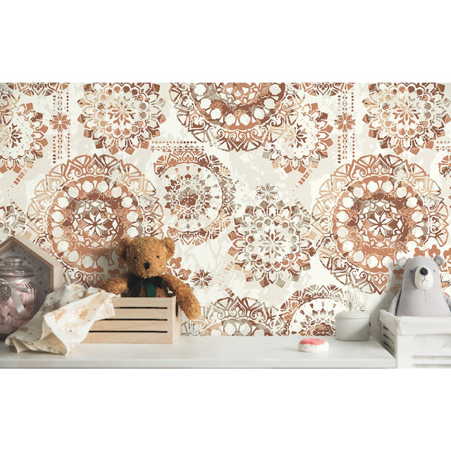 Bohemian Medallion Orange Peel & Stick Wallpaper