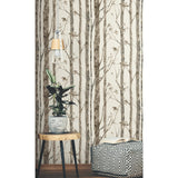 Trees Taupe Peel & Stick Wallpaper with Modern Nature Birch Motif - York RMK11727WP