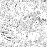 Woodland Sketch Black Peel & Stick Wallpaper with Woodland Animal Novelty Pattern - York RMK11729RL