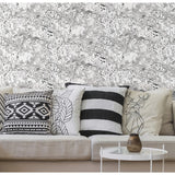 Woodland Sketch Black Peel & Stick Wallpaper with Woodland Animal Novelty Pattern - York RMK11729RL