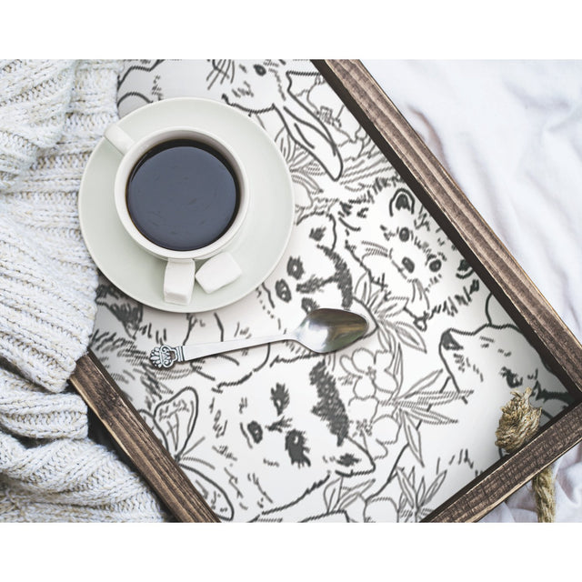 Woodland Sketch Black Peel & Stick Wallpaper with Woodland Animal Novelty Pattern - York RMK11729RL
