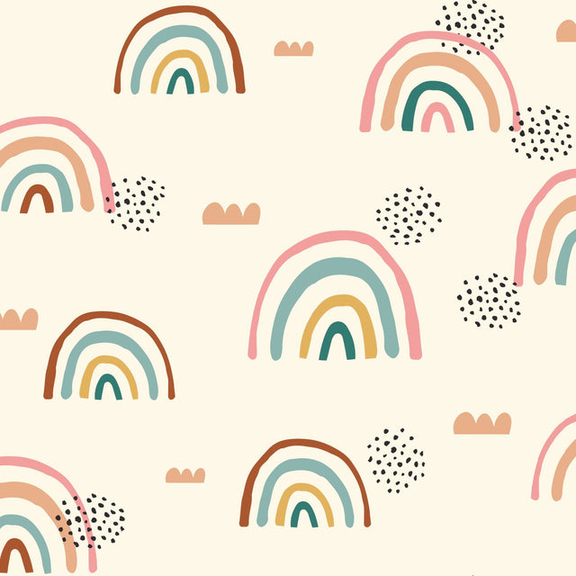 Rainbow's End Taupe Peel & Stick Wallpaper with Whimsical Novelty Pattern - York RMK11730RL