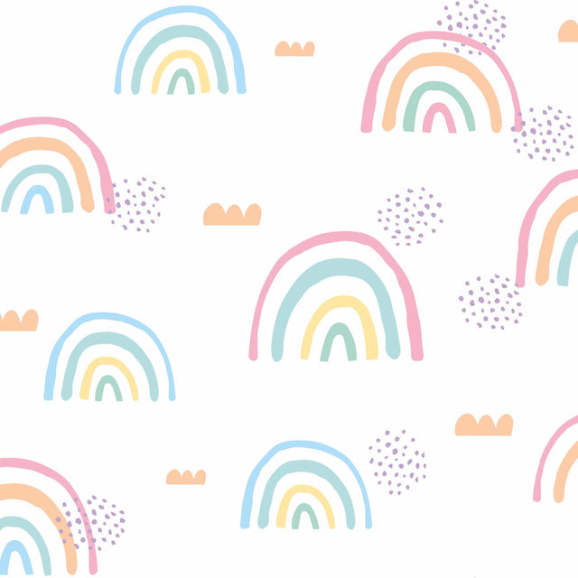 Rainbow's End Pink Peel & Stick Wallpaper with Whimsical Novelty Pattern - York RMK11731RL