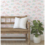 Rainbow's End Pink Peel & Stick Wallpaper with Whimsical Novelty Pattern - York RMK11731RL
