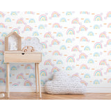 Rainbow's End Pink Peel & Stick Wallpaper with Whimsical Novelty Pattern - York RMK11731RL