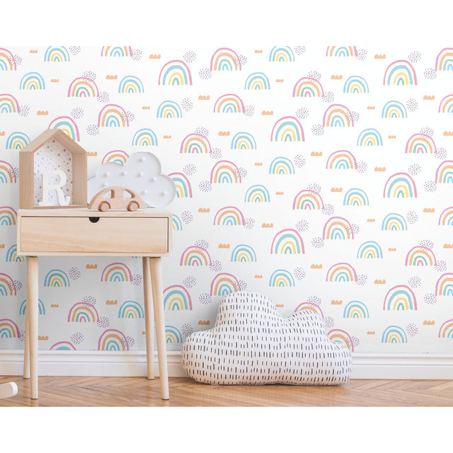 Rainbow's End Pink Peel & Stick Wallpaper with Whimsical Novelty Pattern - York RMK11731RL