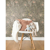 Dandelion Taupe Peel & Stick Wallpaper with Botanical Floral Motif - York RMK11742WP
