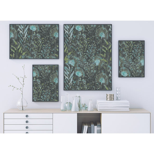 Dandelion Teal Peel & Stick Wallpaper with Botanical Floral Pattern, Modern Style - York RMK11743WP