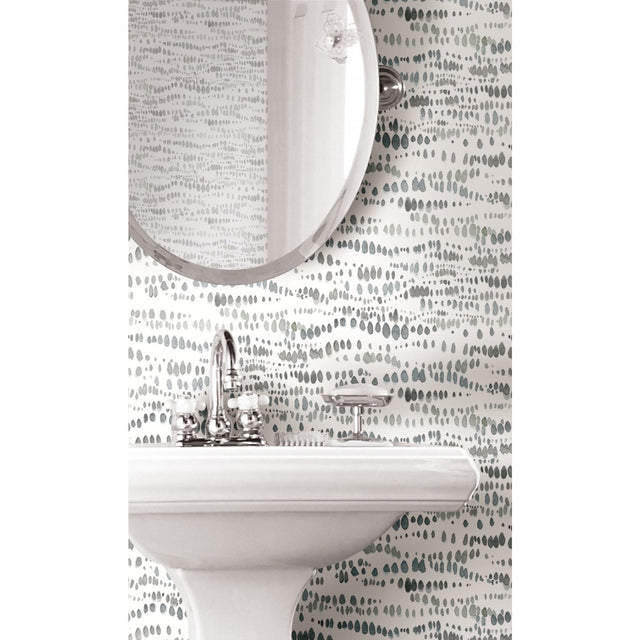 Dotted Line Grey Peel & Stick Wallpaper