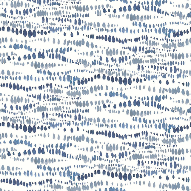Dotted Line Navy Peel & Stick Wallpaper with Modern Geometric Pattern - York RMK11761RL
