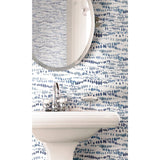 Dotted Line Navy Peel & Stick Wallpaper with Modern Geometric Pattern - York RMK11761RL