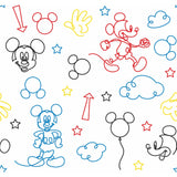 Disney Mickey Mouse Line Art Red Peel & Stick Wallpaper with Whimsical Novelty Pattern - York RMK11776RL