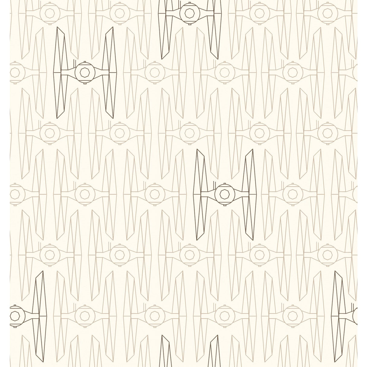 Star Wars Tie Fighter Taupe Peel & Stick Wallpaper with Novelty Whimsical Pattern - York RMK11782RL
