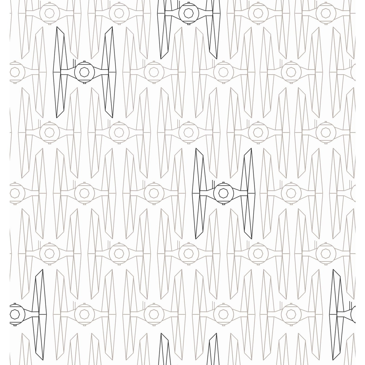 Star Wars Tie Fighter Grey Peel & Stick Wallpaper with Whimsical Novelty Pattern - RoomMates RMK11783RL