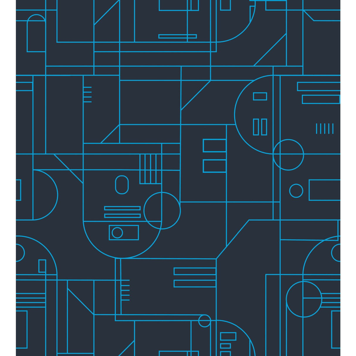 Star Wars R2D2 Geometric Navy Peel & Stick Wallpaper with Whimsical Licensed Novelty Pattern - York RMK11785RL