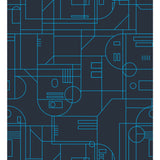 Star Wars R2D2 Geometric Navy Peel & Stick Wallpaper with Whimsical Licensed Novelty Pattern - York RMK11785RL