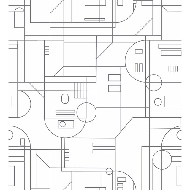 Star Wars R2D2 Geometric Grey Peel & Stick Wallpaper with Whimsical Licensed Novelty Pattern - RoomMates RMK11786RL