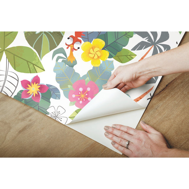 Disney Moana Jungle Blue Peel & Stick Wallpaper with Whimsical Novelty Pattern - York RMK11799WP