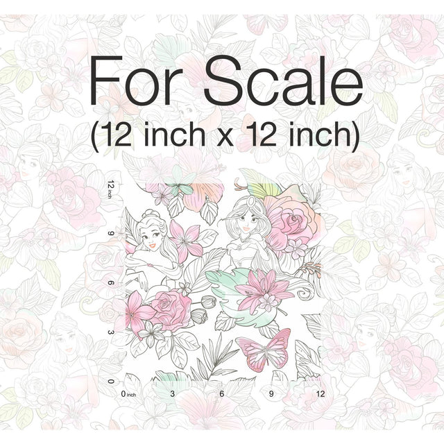 Disney Princess Royal Floral Pink Peel & Stick Wallpaper with Whimsical Novelty Pattern - York RMK11800WP