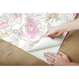 Disney Princess Royal Floral Pink Peel & Stick Wallpaper with Whimsical Novelty Pattern - York RMK11800WP