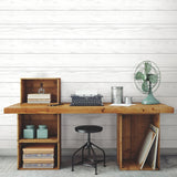 Shiplap Grey Peel & Stick Wallpaper with Farmhouse Wood Shiplap Pattern - York RMK11808WP