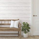 Shiplap Grey Peel & Stick Wallpaper with Farmhouse Wood Shiplap Pattern - York RMK11808WP