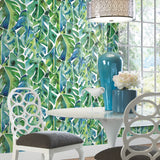 Cat Coquillette Philodendron Green Peel & Stick Wallpaper with Botanical Leaf Pattern, Tropical Style - York RMK11813WP
