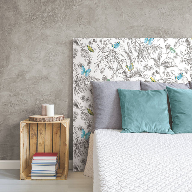 Butterfly Sketch Yellow Peel & Stick Wallpaper with Whimsical Botanical Butterflies - York RMK11823WP