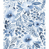 Clara Jean April Showers Blue Peel & Stick Wallpaper with Whimsical Nature Floral Pattern - York RMK11838WP
