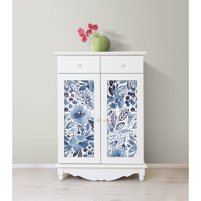 Clara Jean April Showers Blue Peel & Stick Wallpaper with Whimsical Nature Floral Pattern - York RMK11838WP