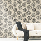 Batik Jacobean Taupe Peel & Stick Wallpaper