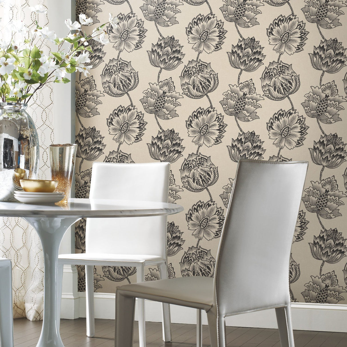 Batik Jacobean Taupe Peel & Stick Wallpaper