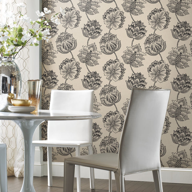 Batik Jacobean Taupe Peel & Stick Wallpaper